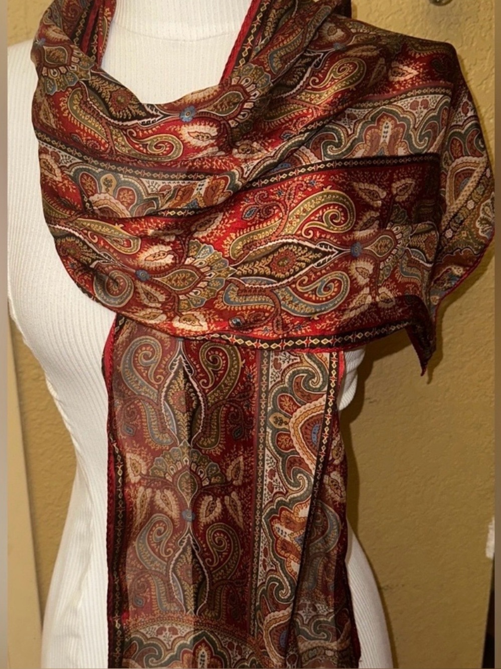 Beautiful Paisley Scarf in Autumn Colors by Echo